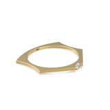 2.5mm Diamond Geomtric Diamond Ring / Solitaire Gold Wedding Band / Minimalist Dainty Engagement Ring / Lightweight Gold Ring