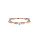 2.5mm Diamond Geomtric Diamond Ring / Solitaire Gold Wedding Band / Minimalist Dainty Engagement Ring / Lightweight Gold Ring