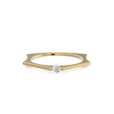 2.5mm Diamond Geomtric Diamond Ring / Solitaire Gold Wedding Band / Minimalist Dainty Engagement Ring / Lightweight Gold Ring