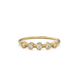 Bezel Set Diamond Band in 14k Gold / Bezel Set Diamond Ring / Simple Thin Gold Band White Diamond Ring / Diamond Bezel Set Wedding Band