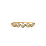 Bezel Set Diamond Band in 14k Gold / Bezel Set Diamond Ring / Simple Thin Gold Band White Diamond Ring / Diamond Bezel Set Wedding Band