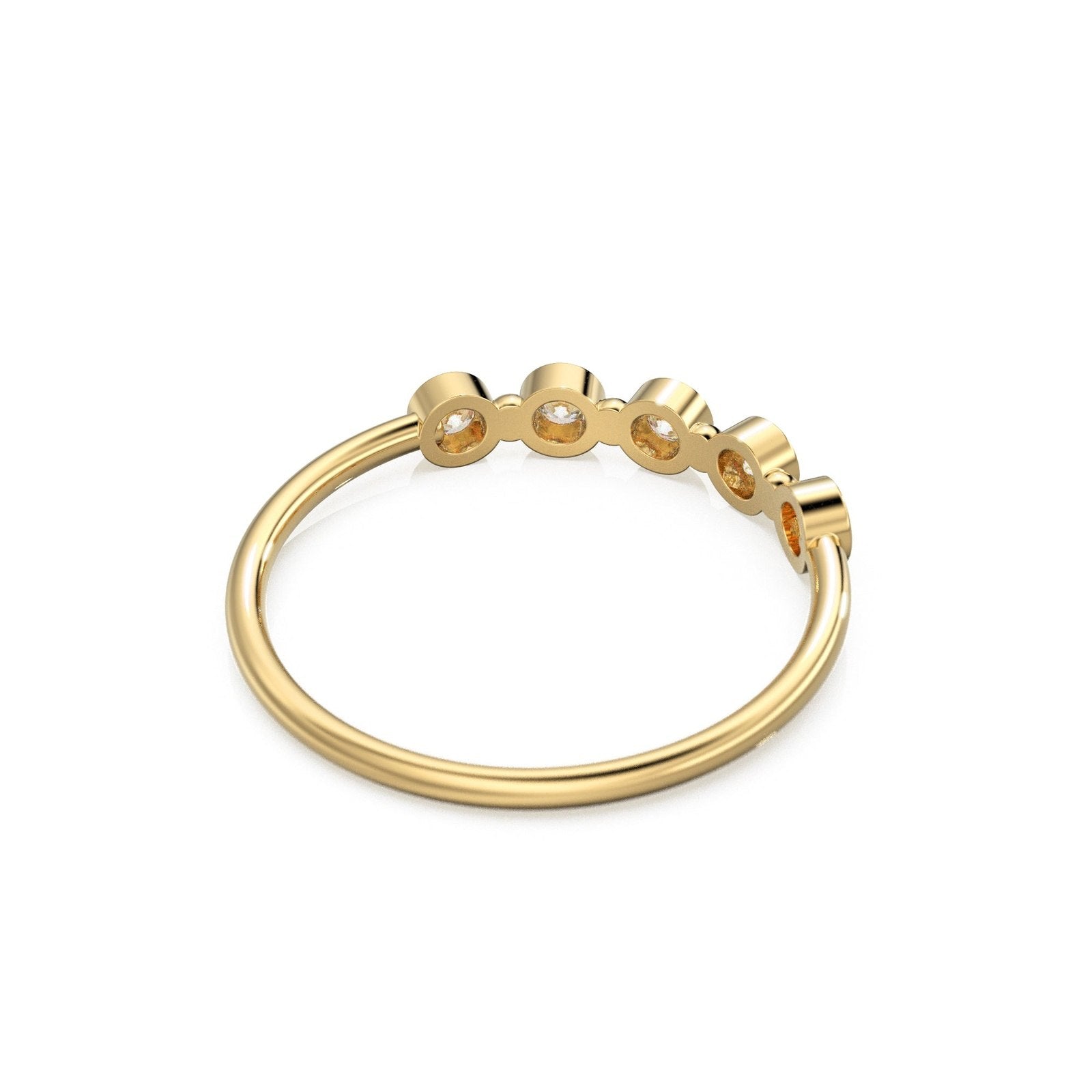 Bezel Set Diamond Band in 14k Gold / Bezel Set Diamond Ring / Simple Thin Gold Band White Diamond Ring / Diamond Bezel Set Wedding Band