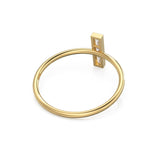 Baguette Diamond Band in 14k Gold / Bar Diamond Wedding Band / Baguette Cut Bar Gold Ring / Minimalist Channel Set Diamond Ring