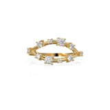 Pygmy Diamond Ring / Constellation Brilliant Round Diamond Gold Ring / Night Sky Diamond Ring / Stars Open Design Wedding Band