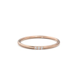 Three Stone Diamond in 14k Gold / Brilliant Diamond Ring / Gold Band White Diamond Ring / Trio Diamond Ring