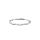Three Stone Diamond in 14k Gold / Brilliant Diamond Ring / Gold Band White Diamond Ring / Trio Diamond Ring