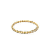 14k Gold Twisted Diamond Rope Wedding Band / Twisted Band Ring with Diamonds / Micro Pave Ring with Twisted Gold Band / Minimalist Stacking Ring