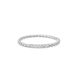 14k Gold Twisted Diamond Rope Wedding Band / Twisted Band Ring with Diamonds / Micro Pave Ring with Twisted Gold Band / Minimalist Stacking Ring