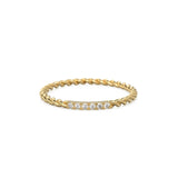 14k Gold Twisted Diamond Rope Wedding Band / Twisted Band Ring with Diamonds / Micro Pave Ring with Twisted Gold Band / Minimalist Stacking Ring