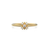 14k Gold Diamond Wedding Ring / Floral Gold Ring with Diamonds / Cluster Diamond Ring / Flower Solid Gold Ring