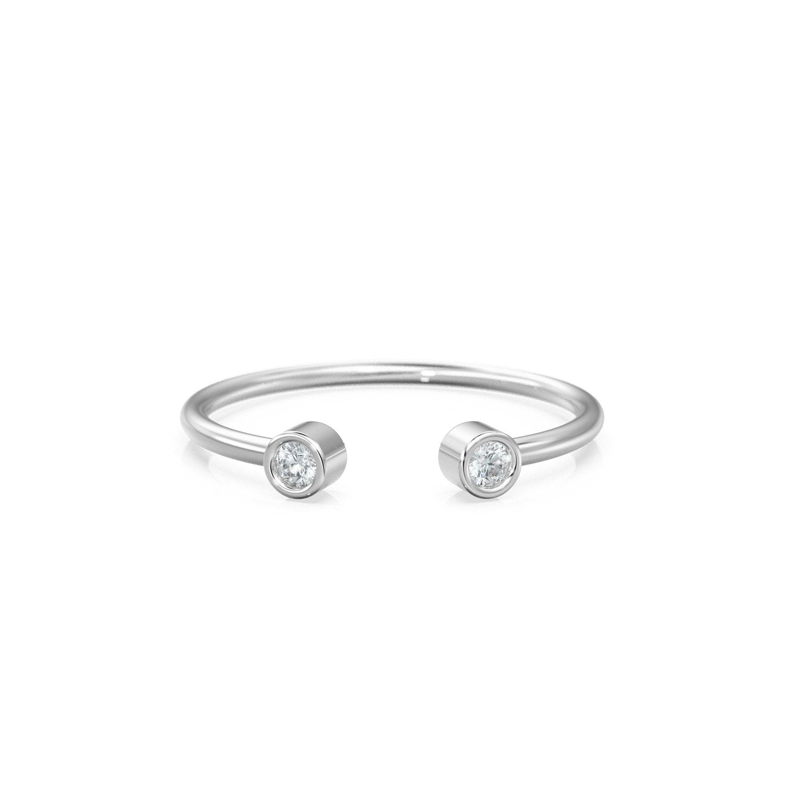 Dual Birthstone Ring / Open Diamond Ring / Two Birthstone Ring / Promise Ring / His and Hers Promise Ring / Birthday gift for her