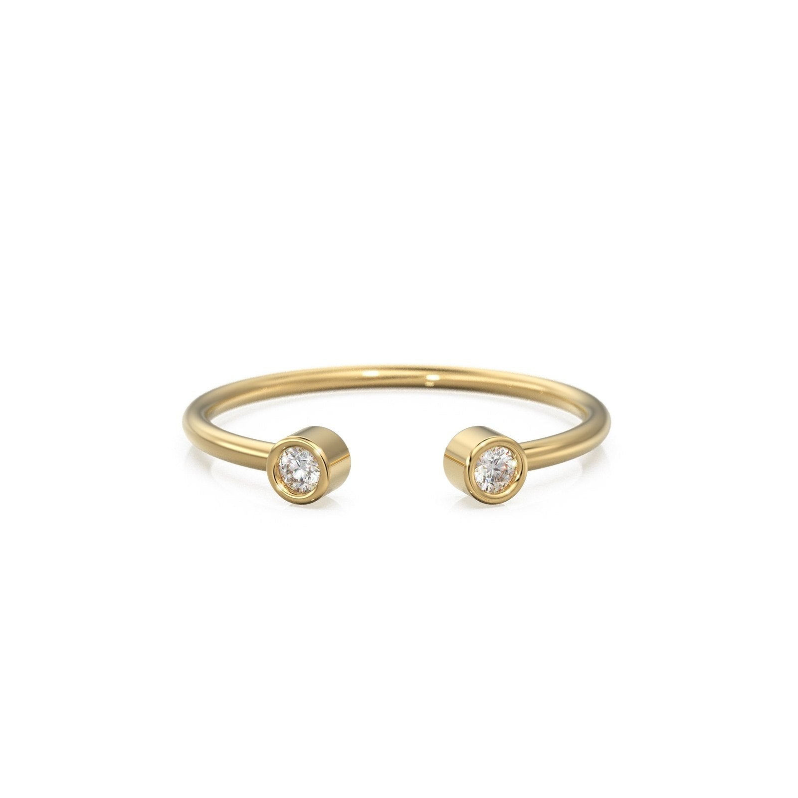 Dual Birthstone Ring / Open Diamond Ring / Two Birthstone Ring / Promise Ring / His and Hers Promise Ring / Birthday gift for her