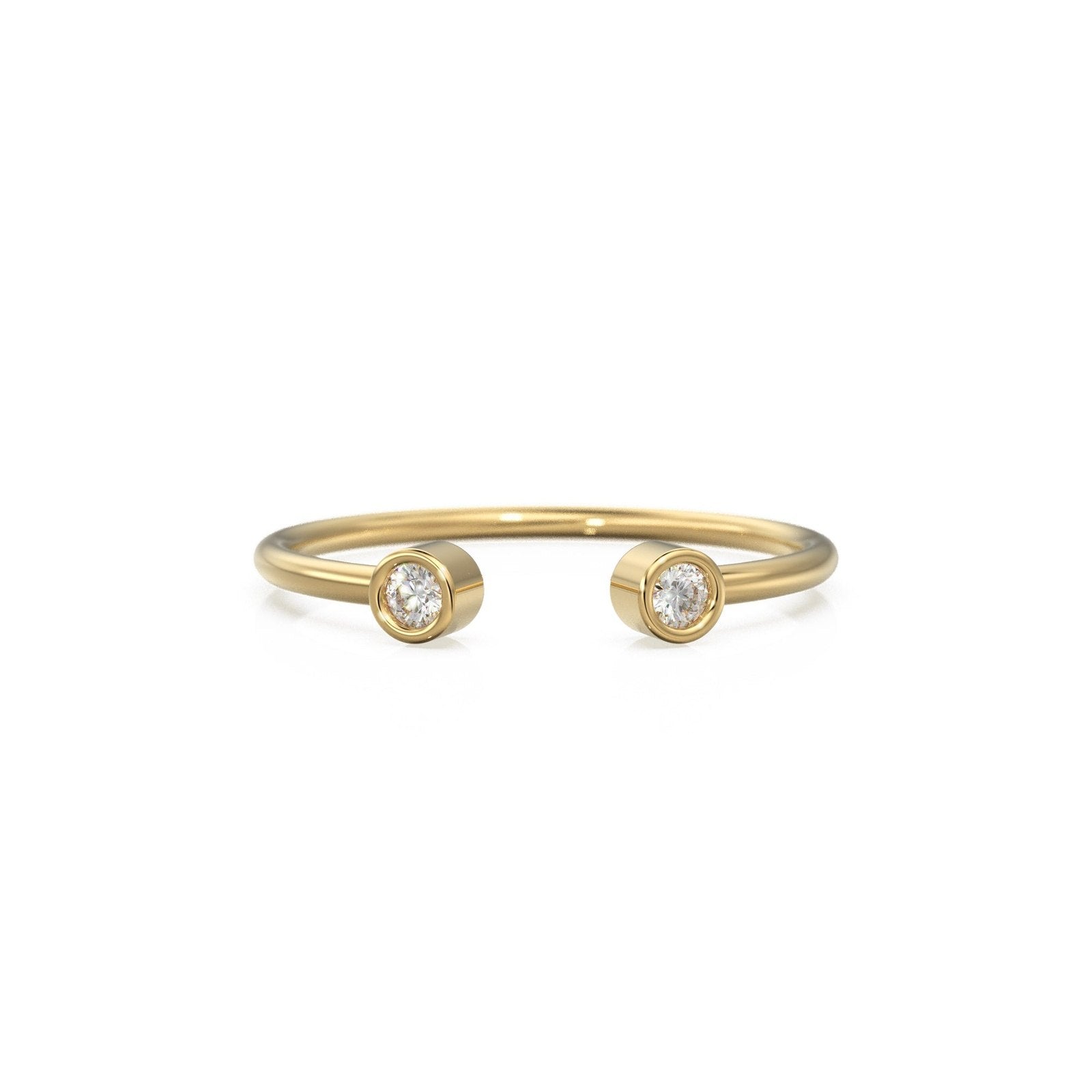Dual Birthstone Ring / Open Diamond Ring / Two Birthstone Ring / Promise Ring / His and Hers Promise Ring / Birthday gift for her