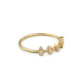 Pear Cut Diamond Ring / Bezel Set Pear Diamond Band in 14k Gold / Simple Thin Gold Band White Diamond Ring / Minimalist Stackable Ring
