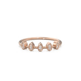 Pear Cut Diamond Ring / Bezel Set Pear Diamond Band in 14k Gold / Simple Thin Gold Band White Diamond Ring / Minimalist Stackable Ring