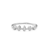 Pear Cut Diamond Ring / Bezel Set Pear Diamond Band in 14k Gold / Simple Thin Gold Band White Diamond Ring / Minimalist Stackable Ring