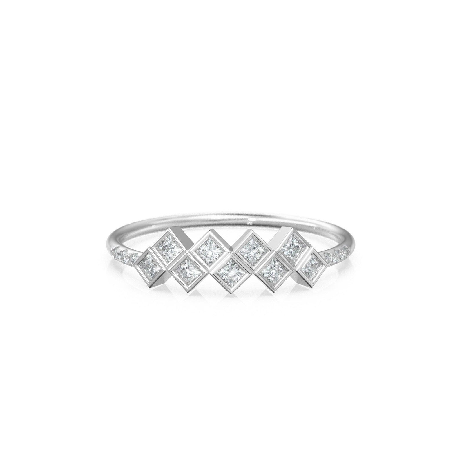 Princess Cut Diamond Ring / 14k Gold Princess Cut Diamond Wedding Ring / Princess Cut Anniversary Band