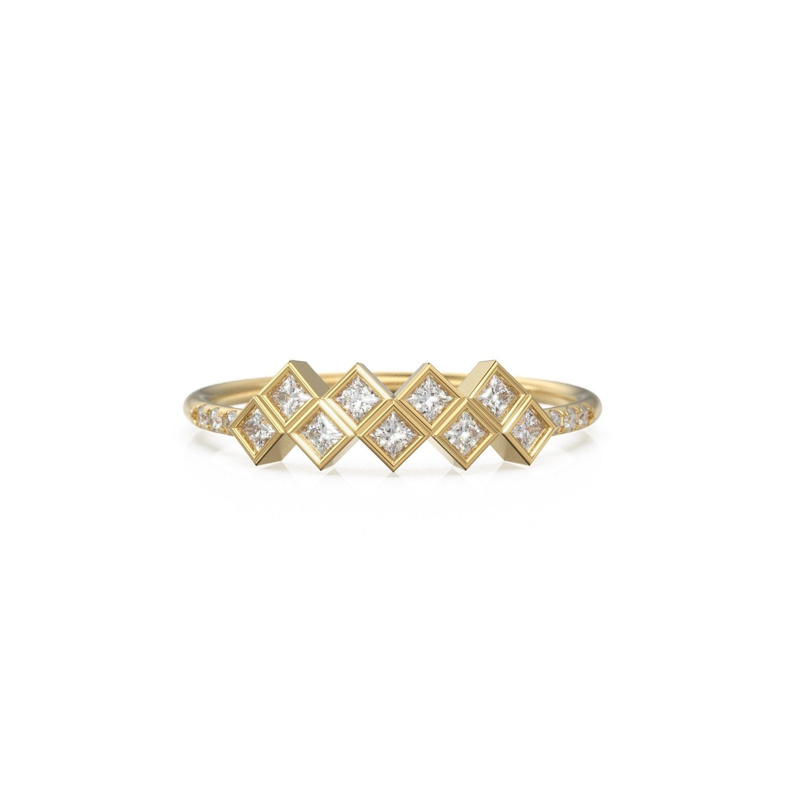 Princess Cut Diamond Ring / 14k Gold Princess Cut Diamond Wedding Ring / Princess Cut Anniversary Band