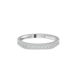 14k Solid Gold Half Eternity Natural Diamond Milgrain Bead Micro Pave Ring / Artdeco Style Half Eternity Ring