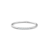 7 Diamond Ring / French Pave Diamond Band / 14k Gold Round Diamond Band / Diamond Pinky Ring / Diamond Stackable Ring