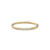 7 Diamond Ring / French Pave Diamond Band / 14k Gold Round Diamond Band / Diamond Pinky Ring / Diamond Stackable Ring