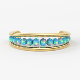 Opal Solid Gold Cuff Bracelet