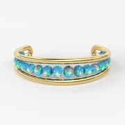 Opal Solid Gold Cuff Bracelet