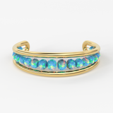 Opal Solid Gold Cuff Bracelet