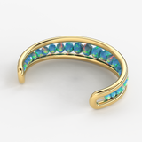 Opal Solid Gold Cuff Bracelet