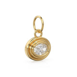 0.50 carat Natural Diamond Gold Pendant 14k Yellow Solid Gold Bubble Bezel Charm Pendant Brilliant Oval Diamond Bezel 18K Gold Jewelry Finding