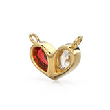 0.70ct Jumbo Sweetheart Ruby Diamond Heart Solid Gold Pendant Gift for him or her / Love Charm