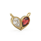 0.70ct Jumbo Sweetheart Ruby Diamond Heart Solid Gold Pendant Gift for him or her / Love Charm