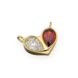 0.70ct Jumbo Sweetheart Ruby Diamond Heart Solid Gold Pendant Gift for him or her / Love Charm