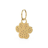 12mm Dog Paw Pave Diamond 14k 18k Solid Gold Charm Pendant, Paw Charm, Gold Charm Finding, Dog Solid Gold Pendant Pet Doggy Jewelry