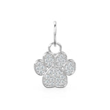 12mm Dog Paw Pave Diamond 14k 18k Solid Gold Charm Pendant, Paw Charm, Gold Charm Finding, Dog Solid Gold Pendant Pet Doggy Jewelry