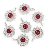 14k 18k Brilliant Round Ruby & Genuine Diamond Solid Gold Charm Pendant