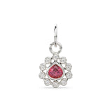 14k 18k Solid Gold Brilliant Heart Rhodolite Garnet & Genuine Diamond Solid Gold Charm Pendant / Garnet Pendant / Garnet Charm