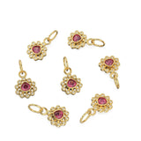 14k 18k Solid Gold Brilliant Heart Rhodolite Garnet & Genuine Diamond Solid Gold Charm Pendant / Garnet Pendant / Garnet Charm