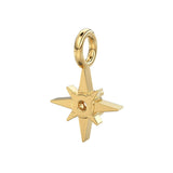 14k 18k Solid Gold Diamond Star Charm / Petite Brilliant Diamond Charm / Star Charm / Christmas Sale