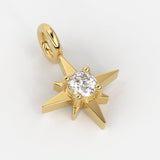 14k 18k Solid Gold Diamond Star Charm / Petite Brilliant Diamond Charm / Star Charm / Christmas Sale