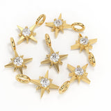 14k 18k Solid Gold Diamond Star Charm / Petite Brilliant Diamond Charm / Star Charm / Christmas Sale