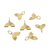 14k 18k Solid Yellow Gold Rainbow Charms Medallion Pendant / Solid Gold Rainbow Pendant / 16x11mm
