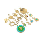 14K Gold, Diamond and Gemstone Mini Charm Pendants