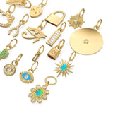 14K Gold, Diamond and Gemstone Mini Charm Pendants