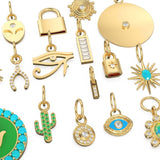 14K Gold, Diamond and Gemstone Mini Charm Pendants