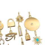 14K Gold, Diamond and Gemstone Mini Charm Pendants