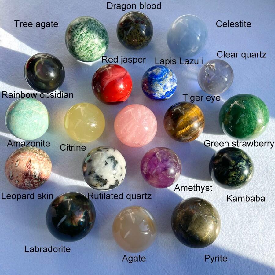 14k Solid Gold Round Ball Gemstone Charm / Natural Larimar Malachite Labradorite Pearl Opal Pendant / Yellow Gold Jewelry Making Finding