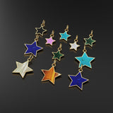 14K Solid Yellow Gold mother of Pearl, malachite, turquoise, onyx, coral, lapis, Stars, Celestial, Star Charm Pendants