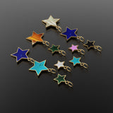 14K Solid Yellow Gold mother of Pearl, malachite, turquoise, onyx, coral, lapis, Stars, Celestial, Star Charm Pendants
