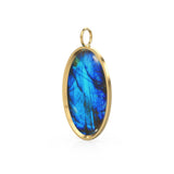 14k Yellow Gold Eye of the Peacock Labradorite Colette Pendant / Natural Blue Gemstone Handmade Gold Charm / 14k Yellow Gold Jewelry Finding